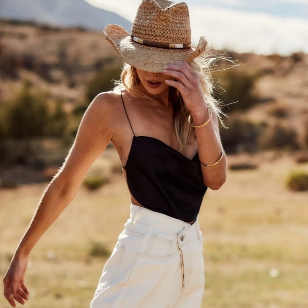 12th Tribe Black Spaghetti Strap Top